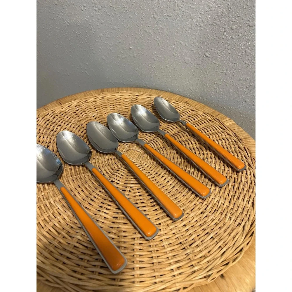 Fiesta Merengue Tangerine Flatware Dinner Spoons Set of 6